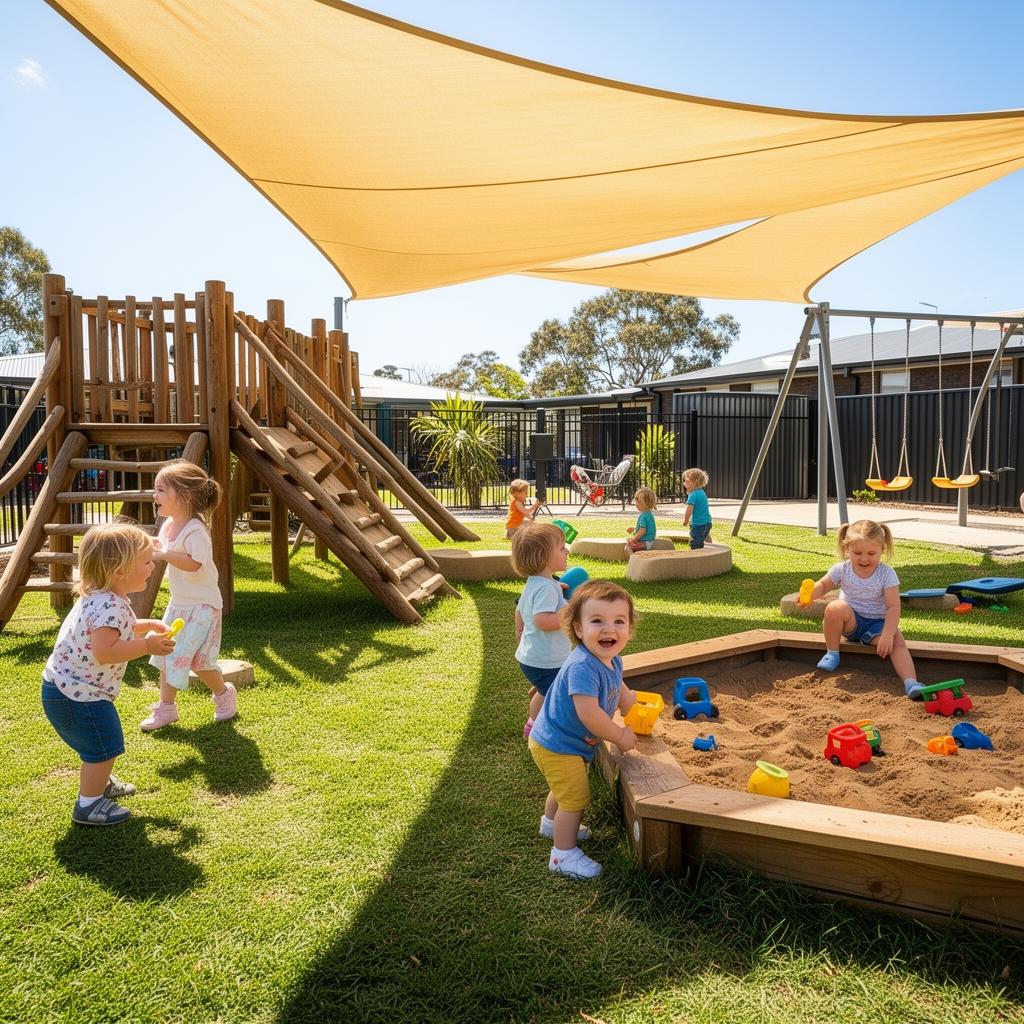 Children playing outdoors at Hatchlings